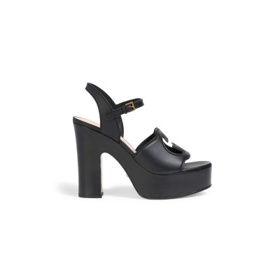 GUCCI LEATHER PLATFORM SANDALS 
